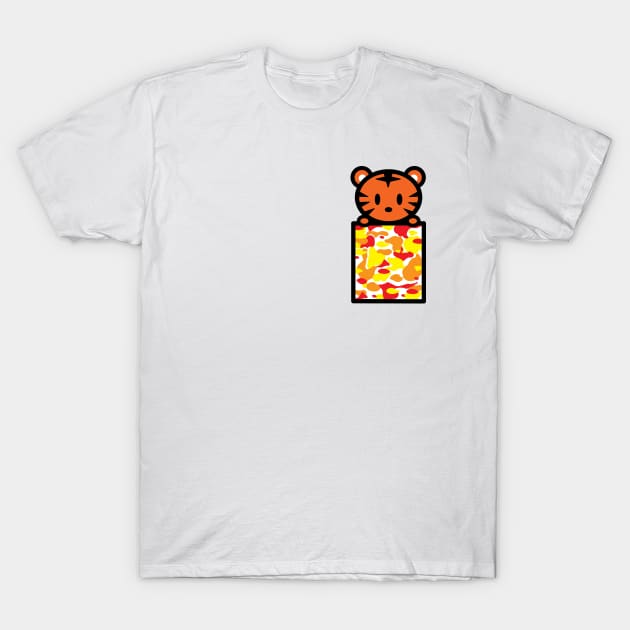 Year Of The Tiger Pocket Camo Bambu Brand Anime Cartoon T-Shirt by Bambu